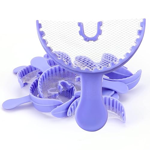 Miniatura 25 de JMU Bandejas de registro de mordida cuadrante, 35 unidades, bandejas de impresión dental desechables para modos de dientes, color amarillo