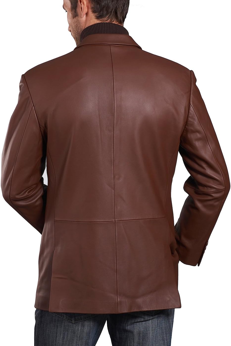 BGSD Men Noah 2-Button Lambskin Leather Blazer Sport Coat Jacket (Also available in Big and Tall and Short) - Image 3