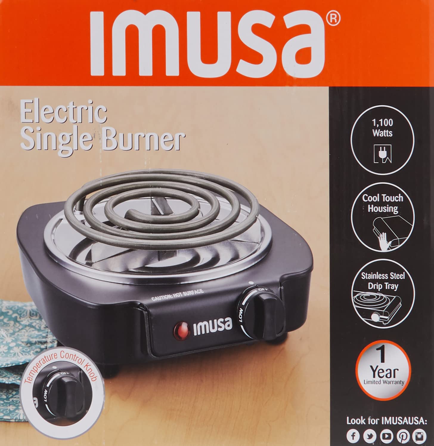 Amazon.com: IMUSA USA Electric Single Burner, Black: Home u0026 Kitchen