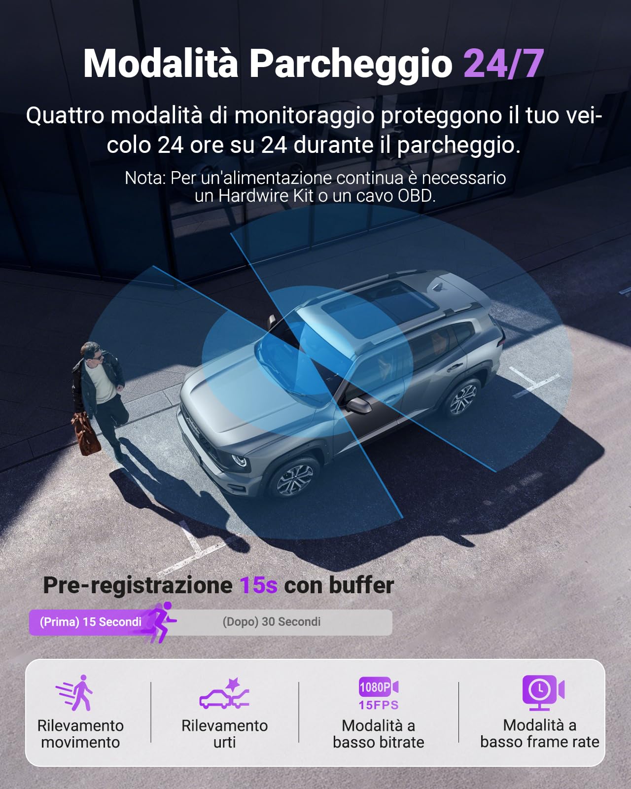 VANTRUE S1 Pro DMS Dashcam con ADAS per Taxi, Telecamera Auto Fronte e Interno 2.7K con Avviso Collisione e Rilevamento Stanchezza, Visione Notturna STARVIS 2, WiFi 5GHz, Conforme al RGPD