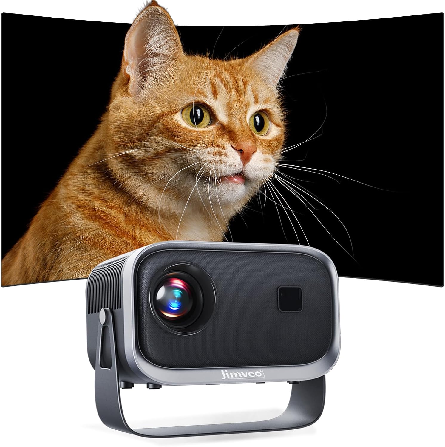 Vidéoprojecteur Jimveo E18 Mini - 1080P Full HD, 13000 Lumens - WiFi6, Bluetooth 5.2 - Rotation 360°, Focus Motorisé - Pour Films, Jeux, Téléphone