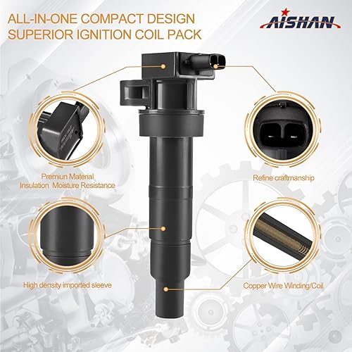 Miniatura 2 de Juego de 6 bobinas de encendido compatibles con Hyundai Kia Genesis Azera Santa Fe Sonata Veracruz Sedona Sorento Cadenza Borrego Amanti  Reemplazar