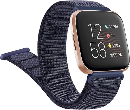 Miniatura 6 de Amzpas Correa compatible con Fitbit Versa 2 bandas para mujeres y hombres, correa deportiva de repuesto de nailon suave para Fitbit Versa 2, Fitbit