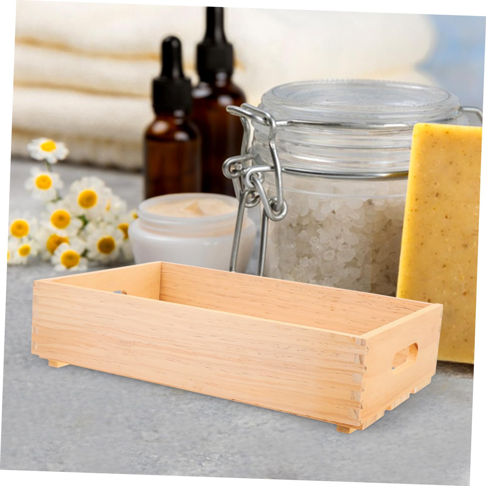 Jabonera de Madera para Ducha y Cocina, Autodrenante, Beige