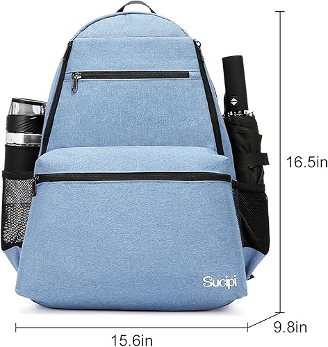 Miniatura 2 de Sucipi Bolsa de tenis profesional para hombres y mujeres, bolsa de raqueta con capacidad para 2 raquetas con compartimento ventilado para zapatos