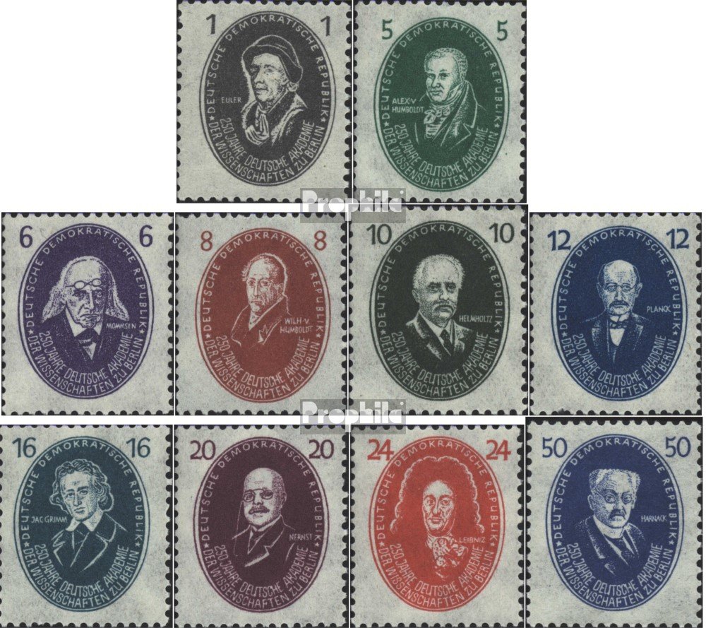Prophila Collection DDR (RDA) 261-270 (Completa.edición.) Nuevo con Goma Original ** MNH 1950 250 años alemán.Academia el Ciencia (Sellos para los coleccionistas)