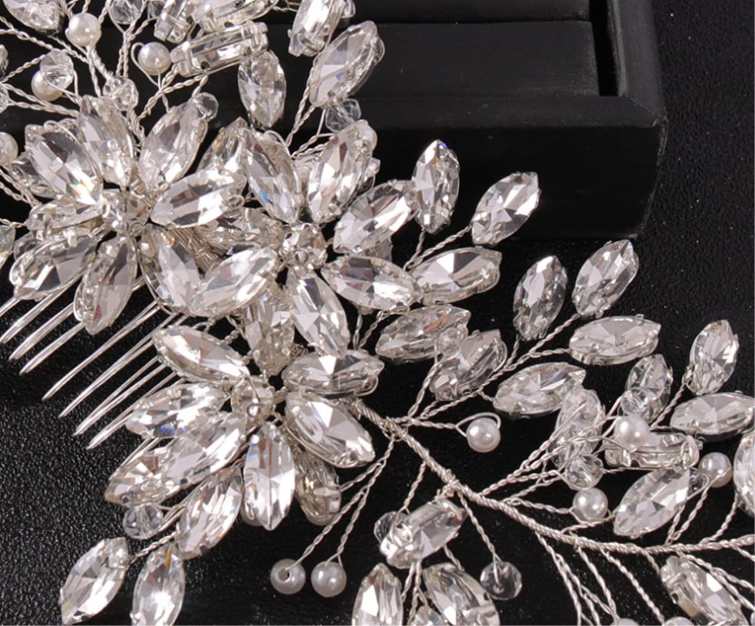 Grzebień do Włosów Wesele Boczne Grzebienie Do Włosów Rhinestone Klip Do Włosów Grzebień Rhinestone Prosty Grzebień Do Włosów Klip Ozdobne Grzebienie Do Włosów Grzebienie Boczne do Włosów na Bal