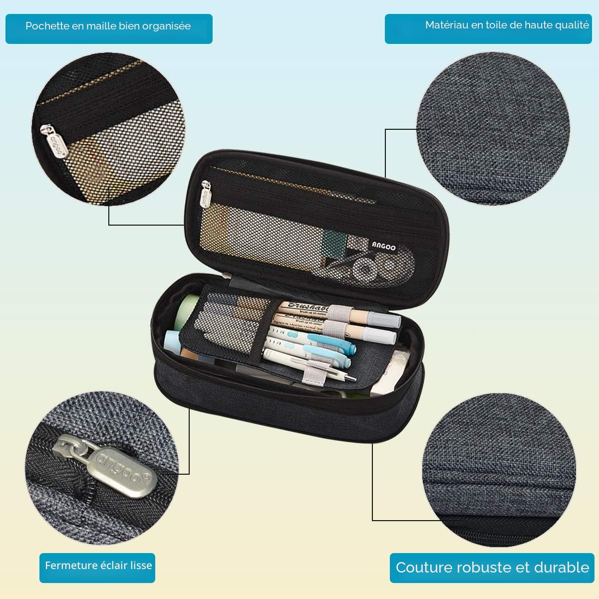 Coolzon Trousse Scolaire Extensible Grande Capacité Sac à Crayons Organisateur pour Filles Garçons