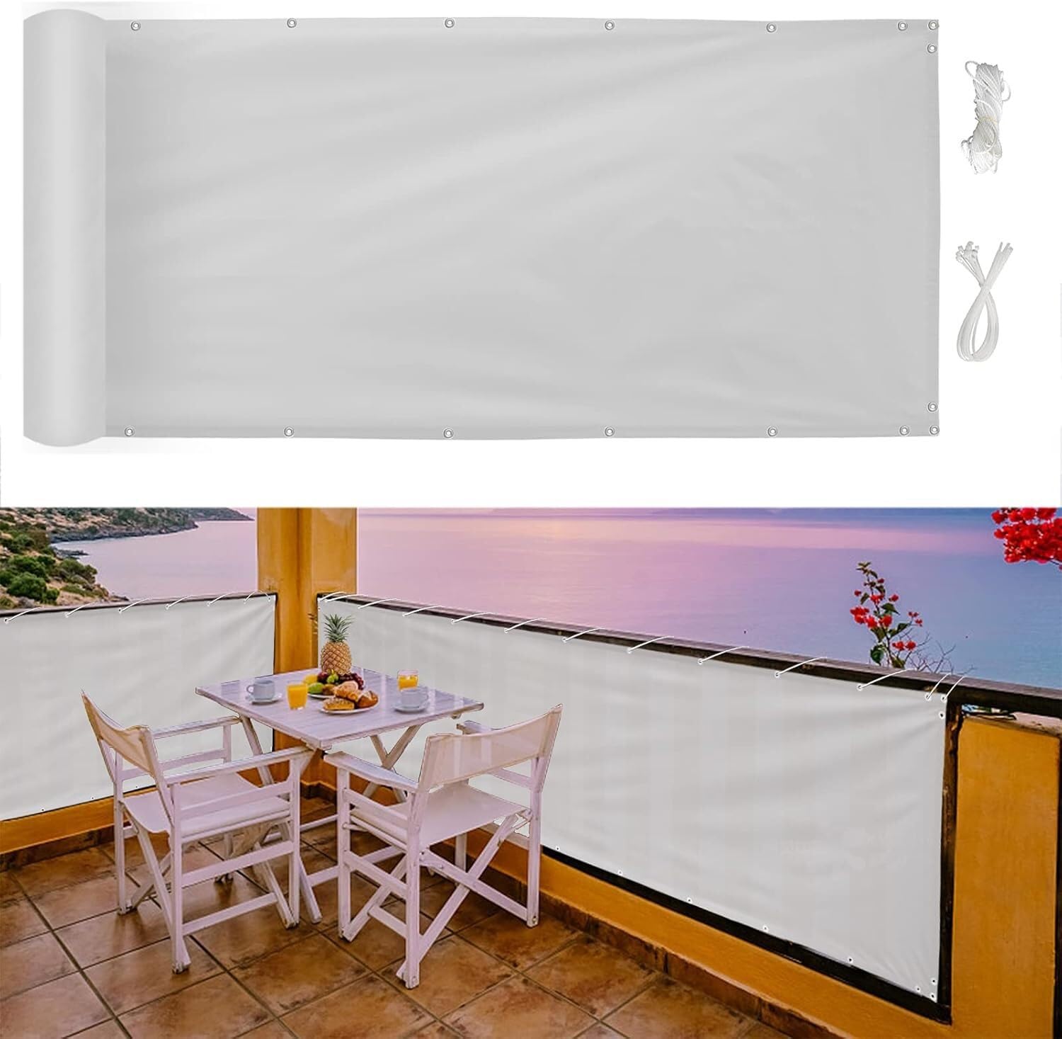 JvFbjLF Outdoor UV Resistant for Terrace Balcony Fence Porch
