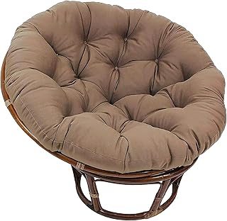 Cojín redondo para silla de exterior, impermeable, relleno para hamaca, cojín para silla mecedora para colgar silla de huevo, sofá plegable de jardín, con cremallera extraíble (color: marrón, tamaño