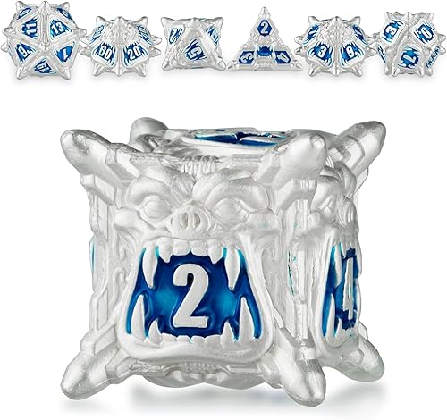 Miniatura 1 de Surpass DND - Juego de dados de metal poliédricos, juego de rol para Calabozos y Dragones, Pathfinder, juego de mesa, dados de d&d, juego de 7