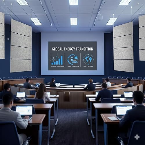 Miniatura 8 de VIVO Paneles colgantes modulares acústicos, absorbentes de sonido rectangulares, reducción de ruido moderna que se instala en techo o pared, gris