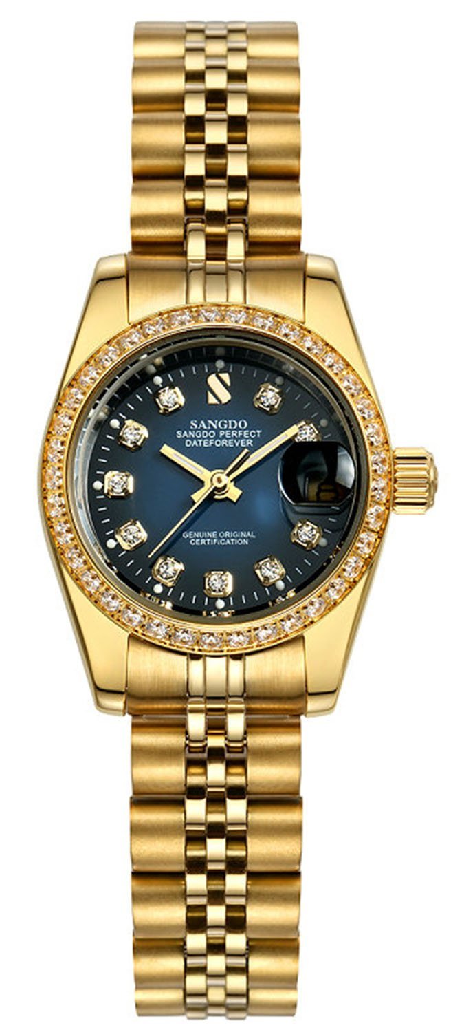 TEINTOPSangdo Womens Automatic Watch Mechanical Self Wind Calendar Steel Band