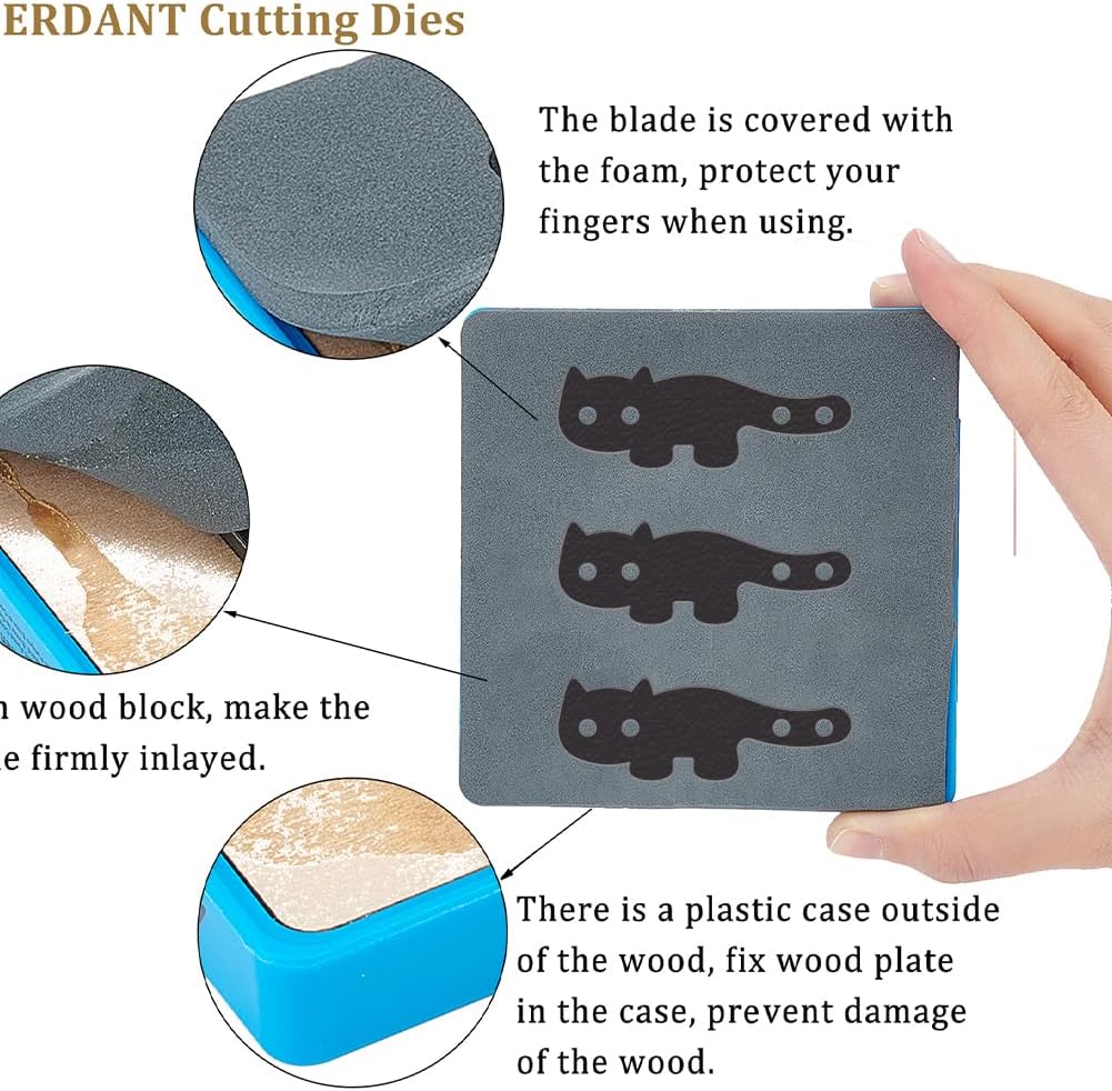 SUPERDANT Kitten Bracelet Leather Die Cat Bracelet Decor Wooden Die Cutter Leathers Cutting Dies DIY Art Crafts Leathers Dies Cutter Leather Making Handmade Gifts for Man Woman Kitten Lover