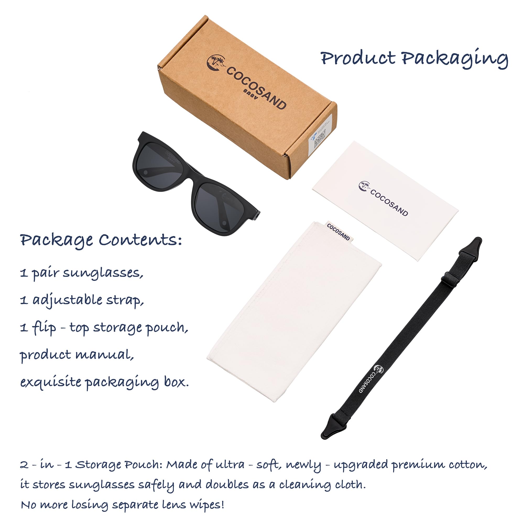 COCOSAND Baby Sunglasses with Strap Polarized Flexible Frame for Toddler Infant Girls Boys Age 0-24 Months - 4