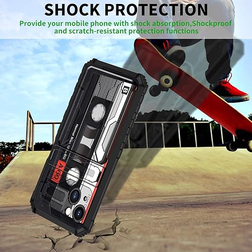 Vista 33 de Funda tipo cartera para iPhone 13 Pro Max con soporte para tarjeta de crédito y soporte de doble capa de policarbonato duro de PC suave TPU a prueba