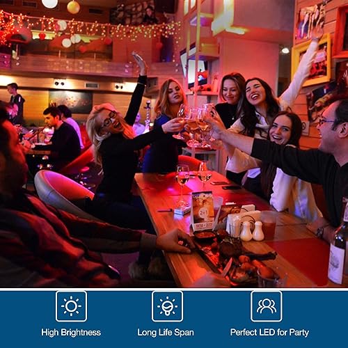 Miniatura 6 de Bombilla LED roja, bombillas LED G45 de Navidad, equivalentes a bombillas de tocador de colores de 15 W, luces rojas de 1 W de bajo vatio, base E26