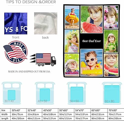 Miniatura 7 de Mantas personalizadas con fotos para papá, te amo hasta la luna y vuelta, ligeras, suaves, para todas las estaciones, regalo de ensueño, manta para