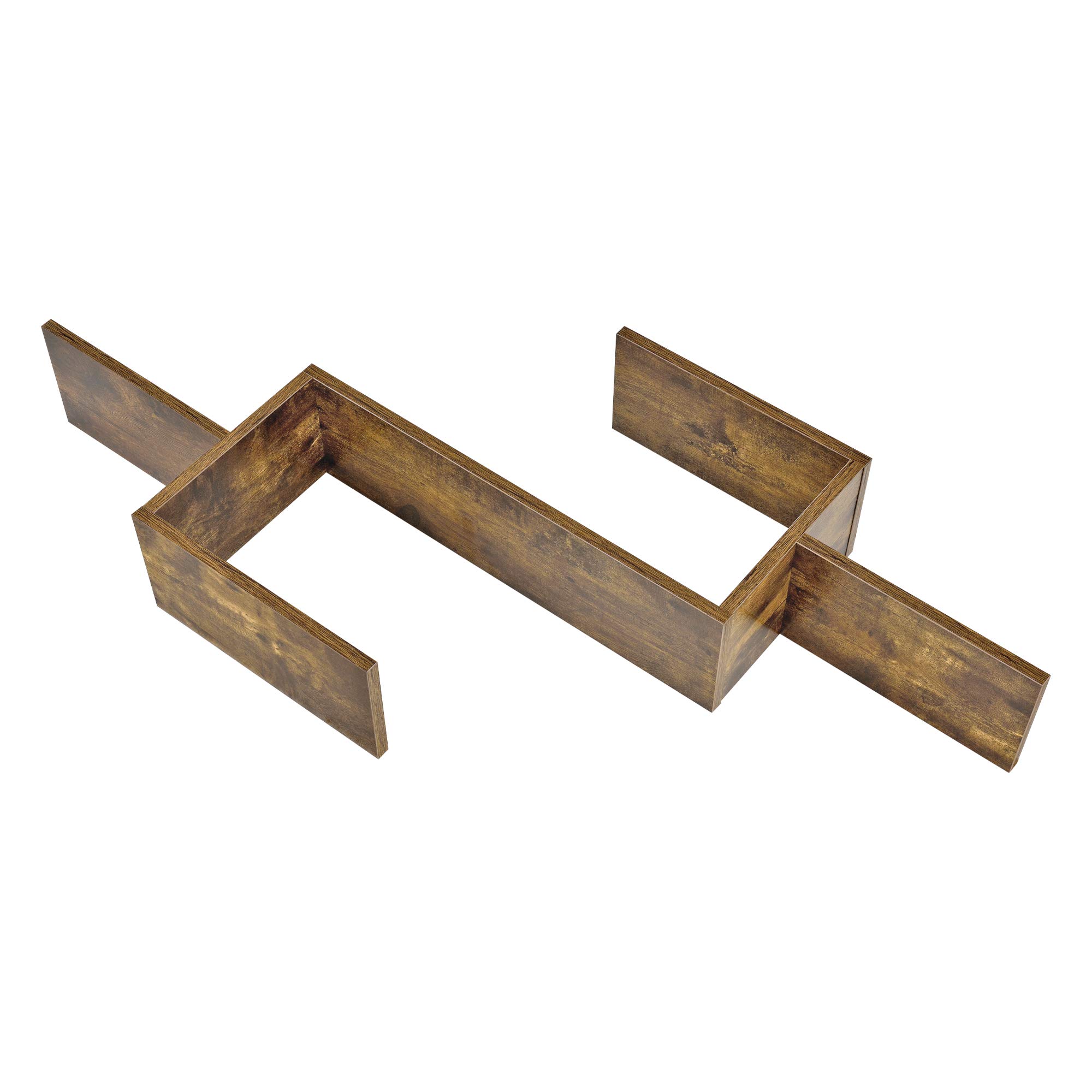 [en.casa] Mensola da Parete con 5 Ripiani e Vani Portaoggetti Scaffale a Muro Sospeso Espositore Pensile per Soggiorno Studio Corridoio 104 x 15 x 50 cm - Effetto Legno Scuro