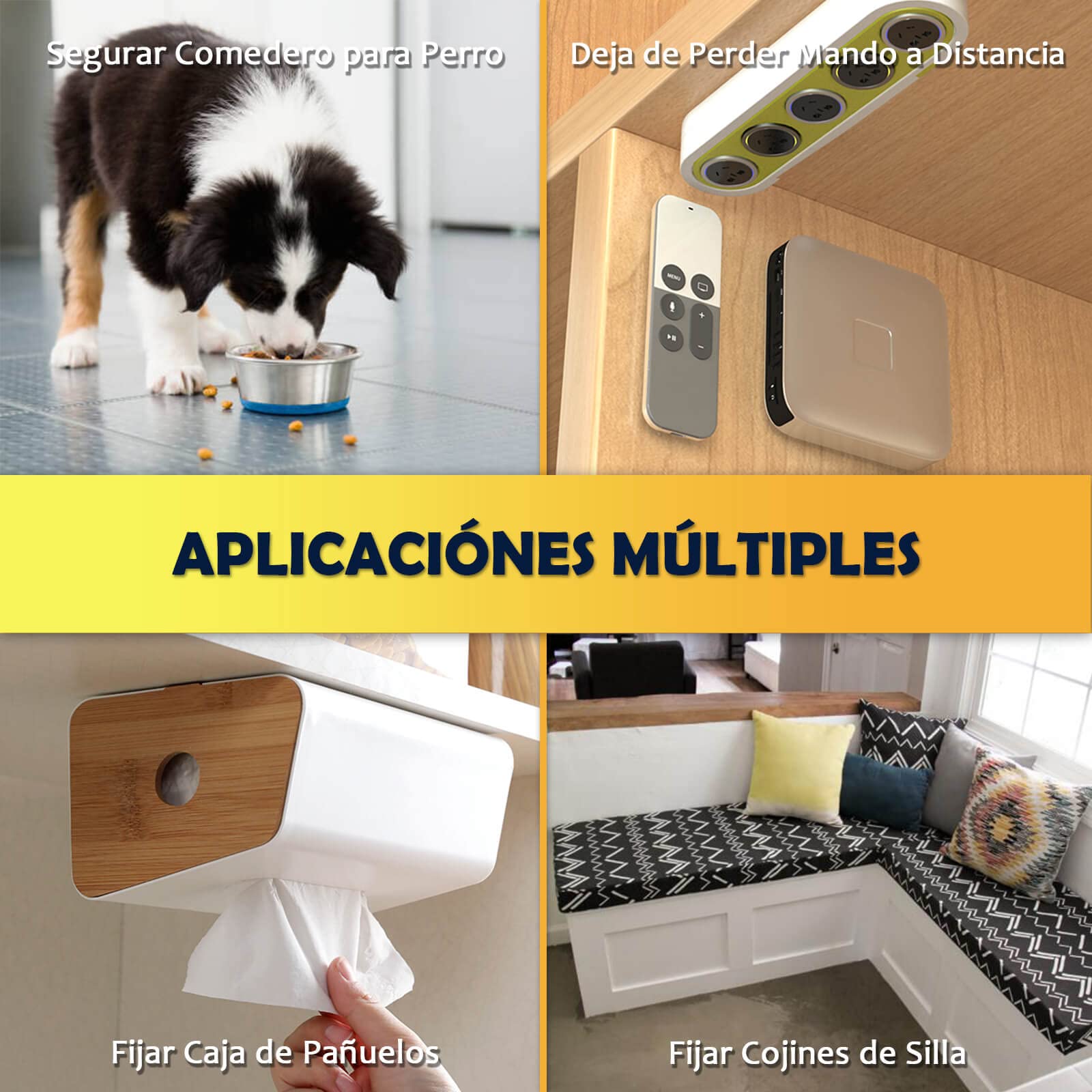 Doble Adhesiva Cinta 20 mm 8 Metros, Extra Fuerte Autoadhesiva Rollo, Hook y Loop Tape Gancho y Cinta de Lazo (20 mm x 8 m, Blanco)