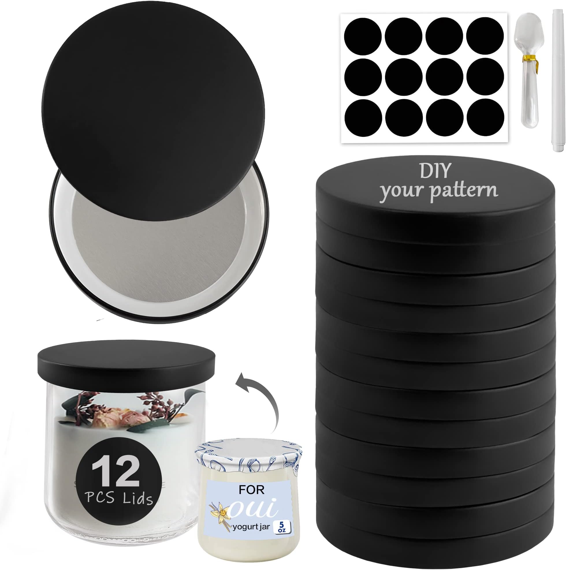 4 Oui Yogurt Jar Lids Stainless Steel Metal Yoplait Oui