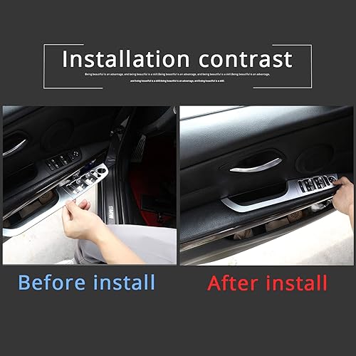 Miniatura 10 de LLKUANG Interruptor de elevación de ventana para BMW Serie 3 E90 E91 E92 E93 (14.8 in, estilo de fibra de carbono)