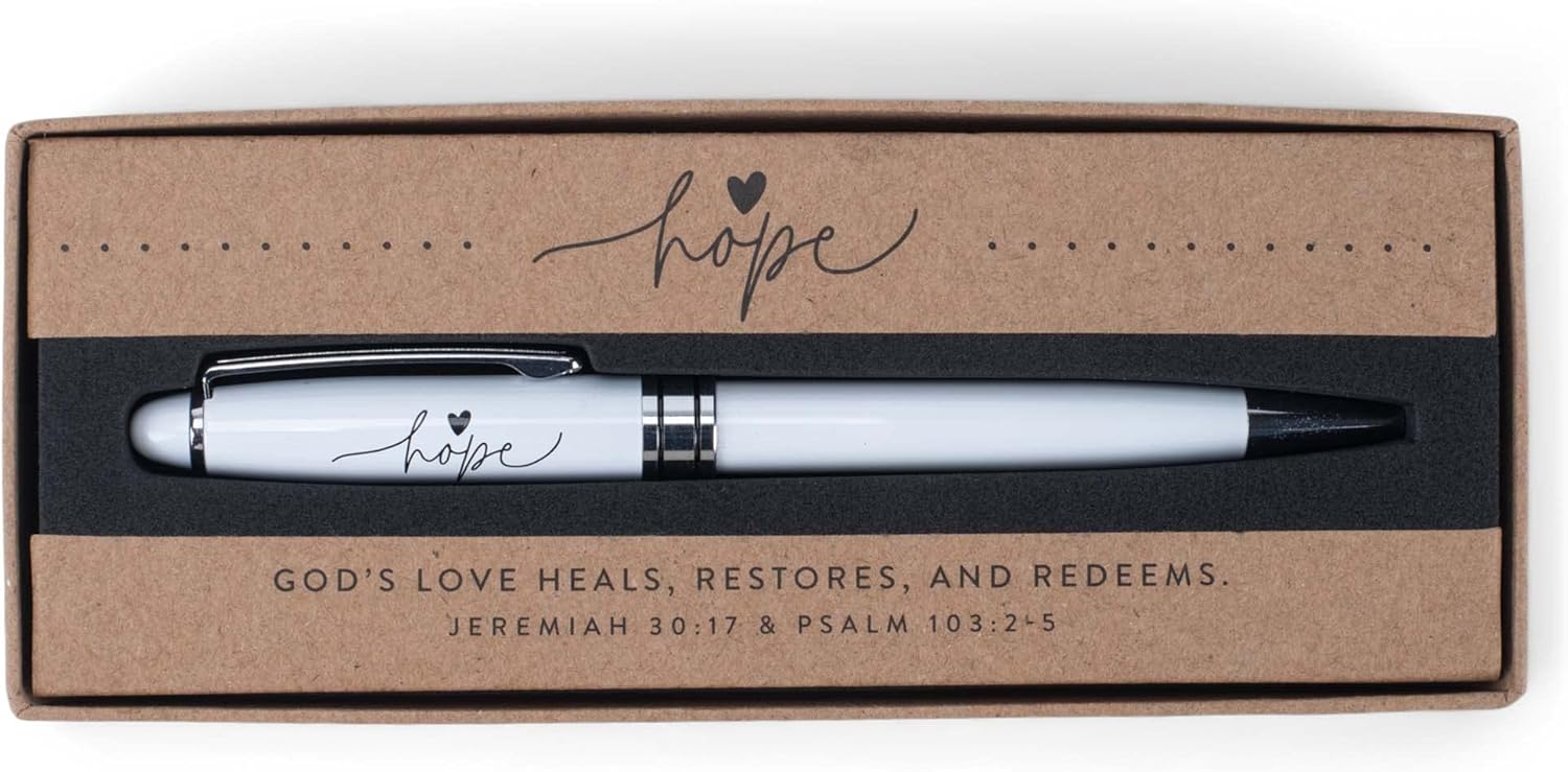 Lighthouse Christian Products God's Love Hold Onto Hope White Twist Pen in Kraft Gift Box