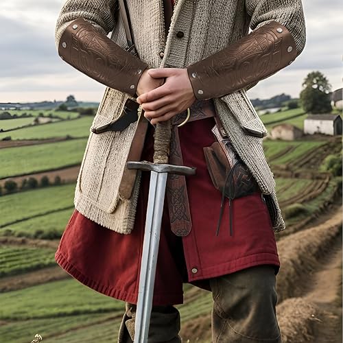 Miniatura 2 de Conjunto de disfraz de caballero medieval con brazaletes de cuero, accesorios retro para Halloween