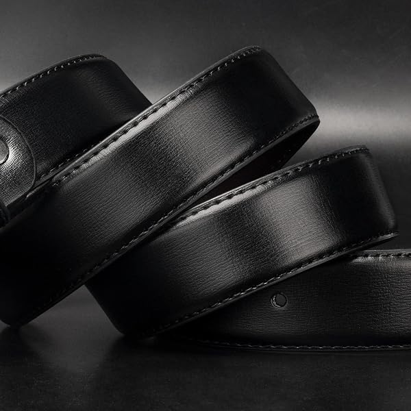 maikun Black Leather Belts for Men,Mens Belts Leather Black - 4