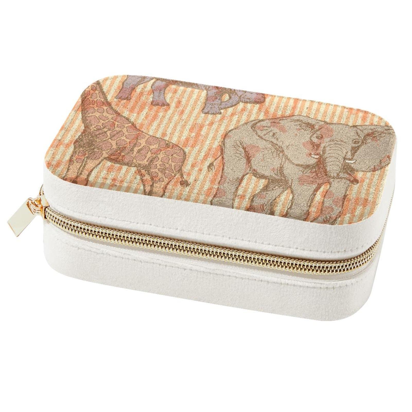 Boîte à bijoux éléphant voyage et organisateur bagues de transport en velours pour filles