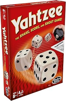Hasbro Gaming Yahtzee Game, Fast-Playing Dice Games for Kids, Teens, and Adults, Strategy Games, Family Games for Kids, 2 or More Players, Ages 8 and Up