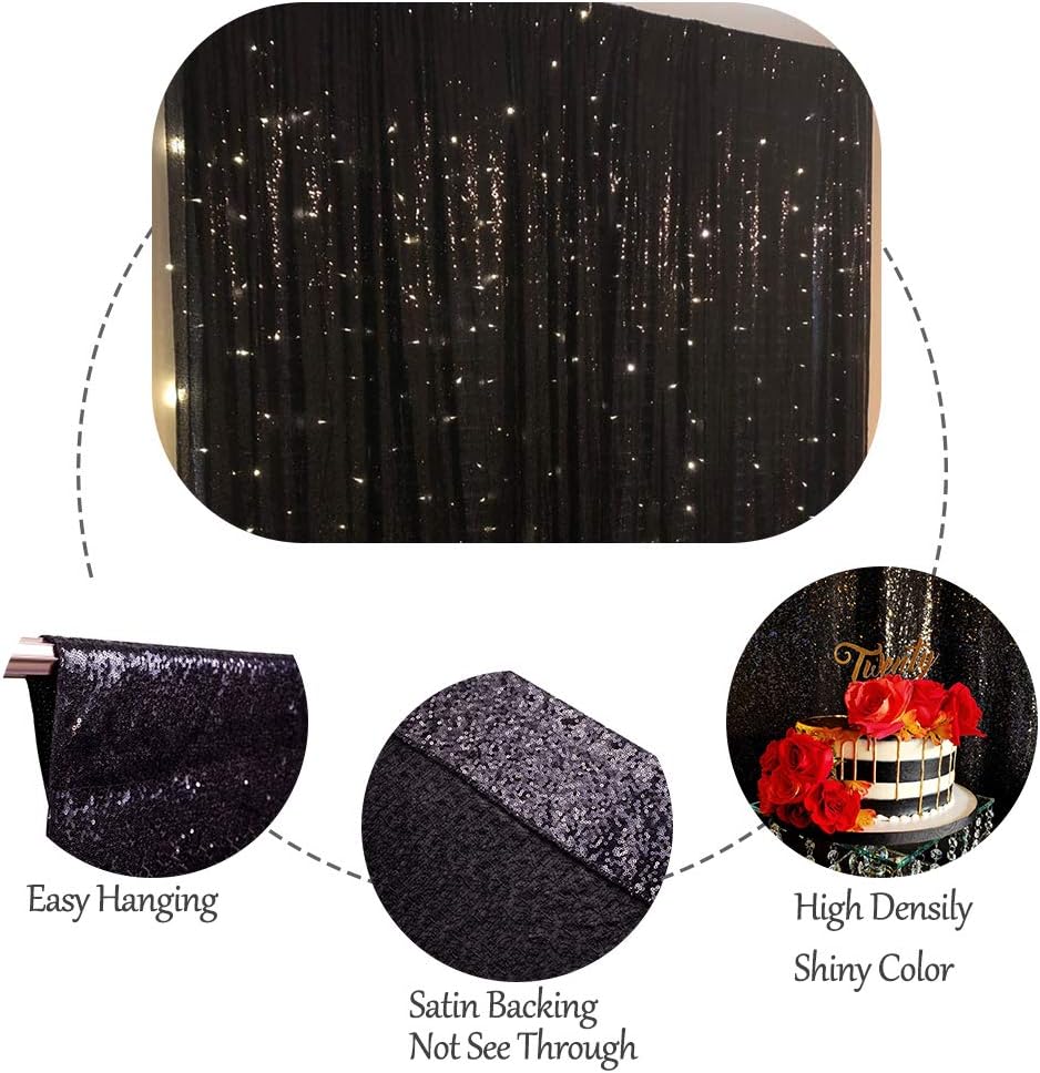 Onе-Dау Sаlе: Uр tо 80% оƒƒ SquarePie Sequin Backdrop Opaque Non-Transparent Satin Photo Booth Photography Background Selfie Wall Video Live Sparkly Curtain for Wedding Patry 10FT x 10FT Black Onе-Dау Sаlе: Uр tо 40% оƒƒ SquarePie Sequin Backdrop Opaque Non-Transparent Satin Photo Booth Photography Background Selfie Wall Video Live Sparkly Curtain for Wedding Patry 10FT x 10FT Black