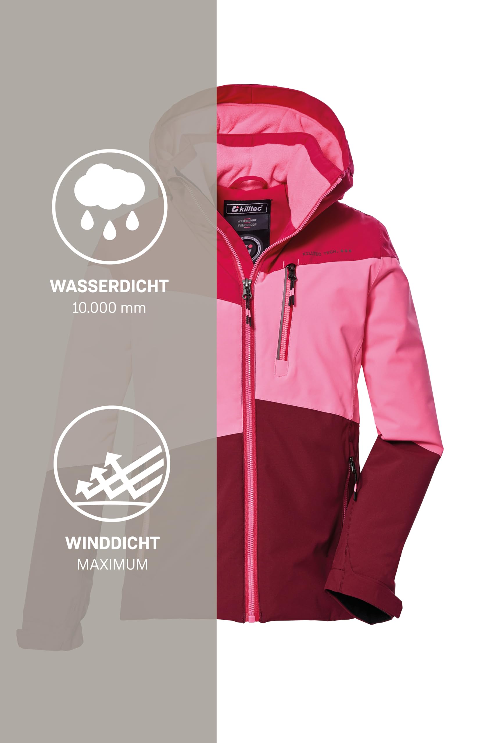 Killtec Kow 170 Grls Jckt Veste fonctionnelle avec capuche et pare-neige/veste d'extérieur imperméable Girl´s