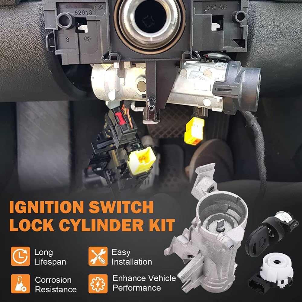Ignition Lock Cylinder Switch with Keys – Compatible with 2011-2016 VW Jetta 2.0L/2.5L, Golf 1.4L/1.8L/2.0L/2.5L, EOS, GTI – Replaces 1K0905851B, 1K0905841, 1K0905865 - Image 9