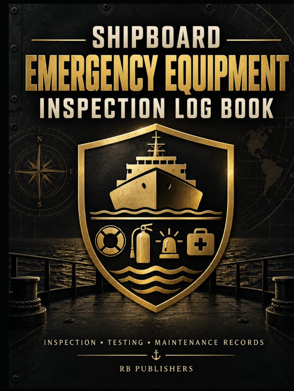 Shipboard Emergency Equipment Inspection Log Book: Professional Vessel Safety Inspection Records for Lifesaving, Firefighting, Alarm, First Aid and Emergency Response Equipment