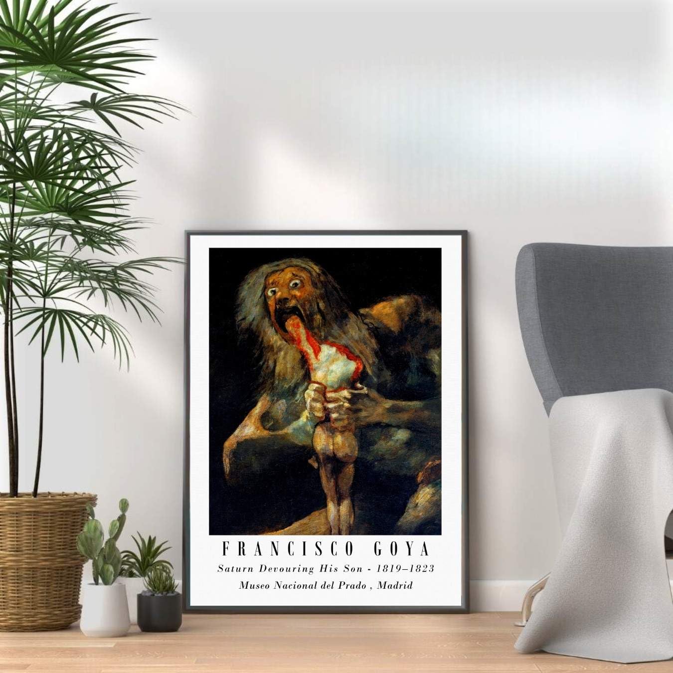 Francisco de Goya - Saturn Devouring His Son print, Famous classic paintings, Iconic painters art work, A4 / A3 Home Decoration Wall Art Deco, Frame options available (A4 Print Only)