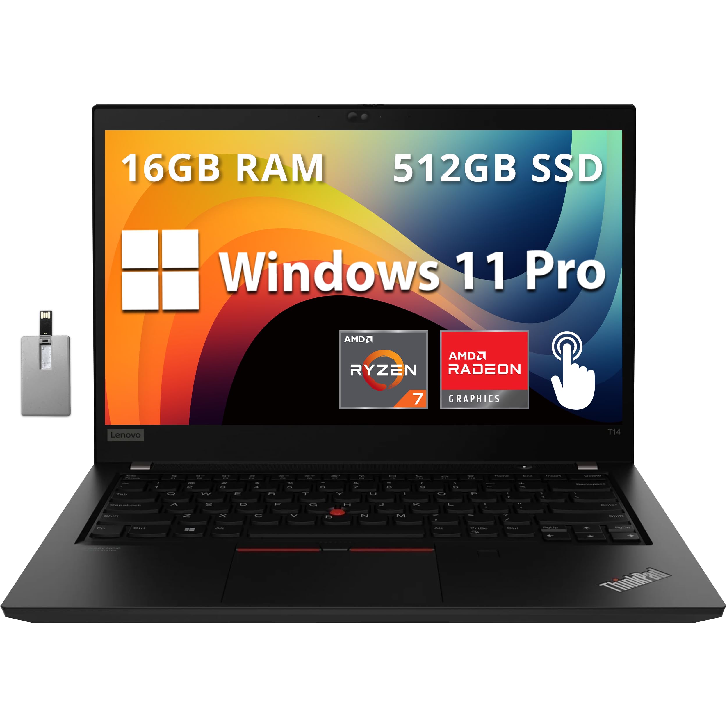 Lenovo ThinkPad T14 Gen2 Ryzen5 16GB 14型 Lenovo ThinkPad T14 Gen 2 Business Laptop, 14