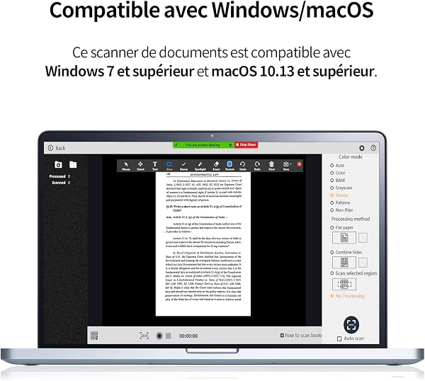 CZUR Shine Ultra Pro Scanner Portable A3, Scanner de Documents avec OCR, 24MP, Numérisation Rapide 1s/Page, Compatible Windows et macOS, Export PDF/Word/Excel/JPG - 4