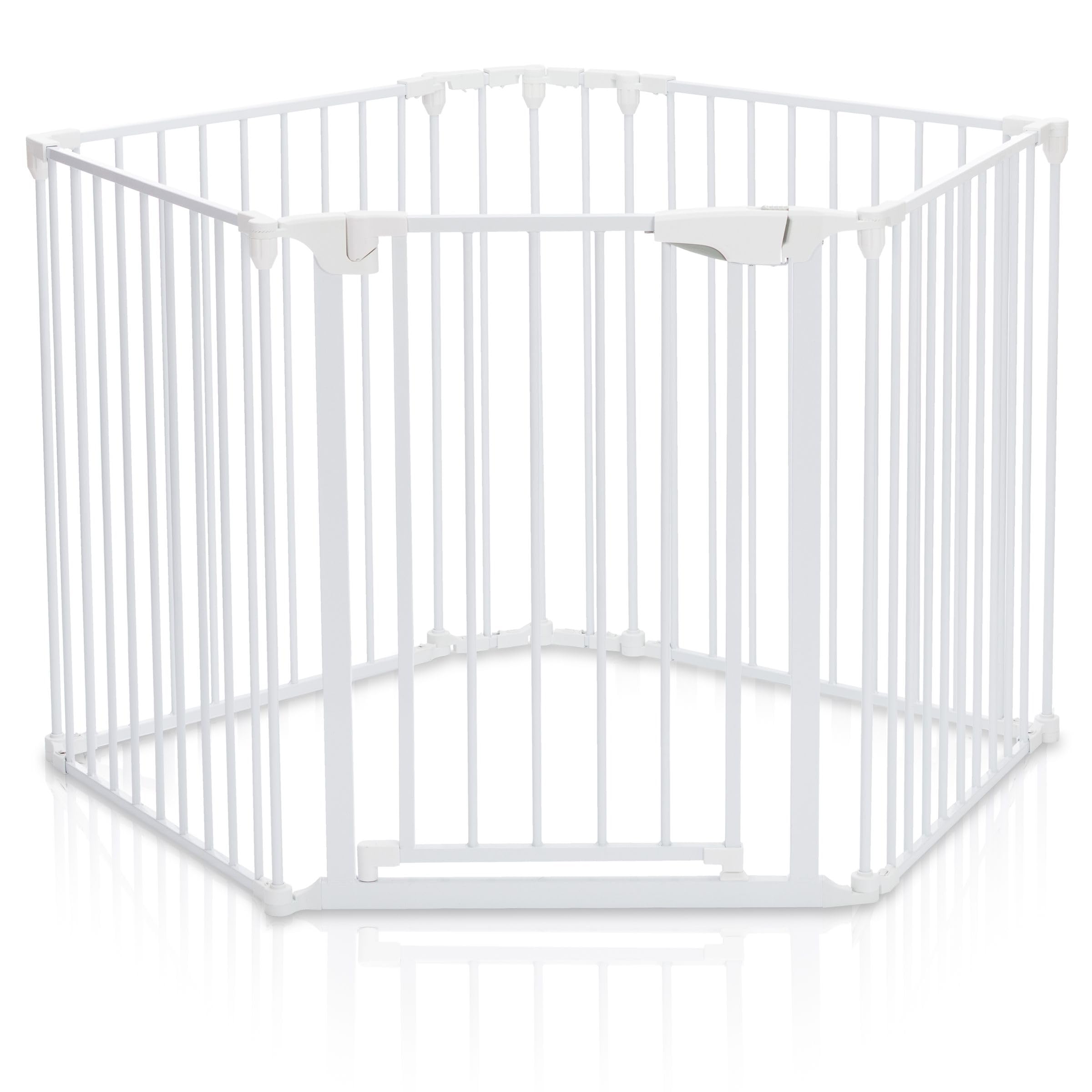 Fillikid Absperrgitter Exclusiv, 5-teilig, bis 3,2m | Treppenschutzgitter ohne Bohren, für Kamin, Treppen, mit Türfunktion, individuell anpassbar