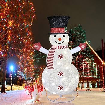 Lighted Christmas Snowman Decorations, 4FT Outdoor