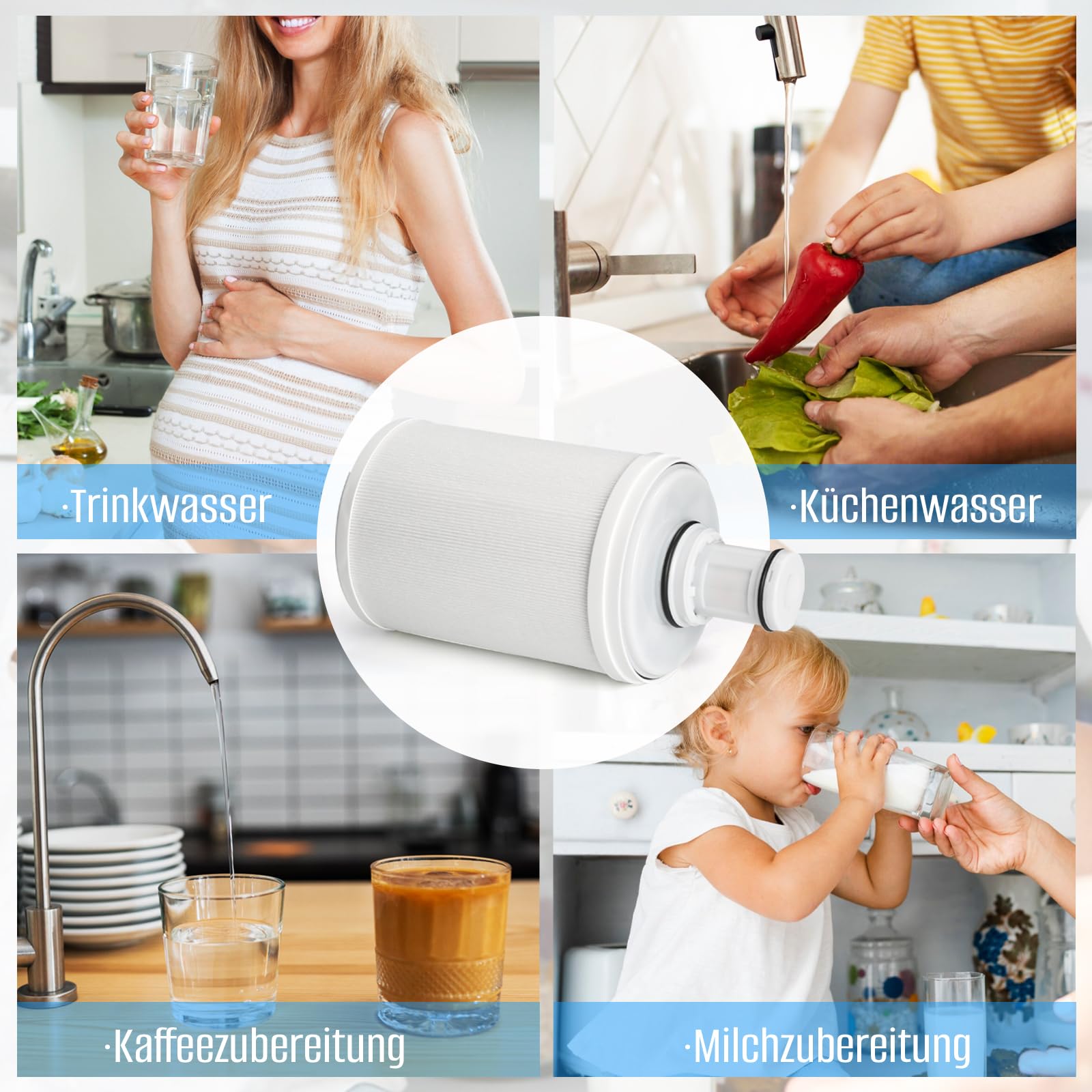 Wasserfilter Kompatibel mit Amway espring 100186M/100188CH, Wasserfilter Kartusche, HEPA Aktivkohle-Filtration, Ersatz Wasserfilter, Entfernt Gerüche, Verbessert den Geschmack von Leitungswasser