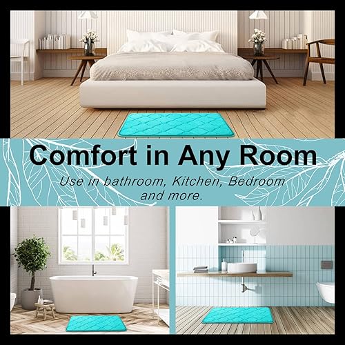 Miniatura 9 de Olanly - Alfombra de baño de espuma viscoelástica, ultra suave, antideslizante y absorbente, lavable a máquina, cómoda, gruesa alfombra de baño para