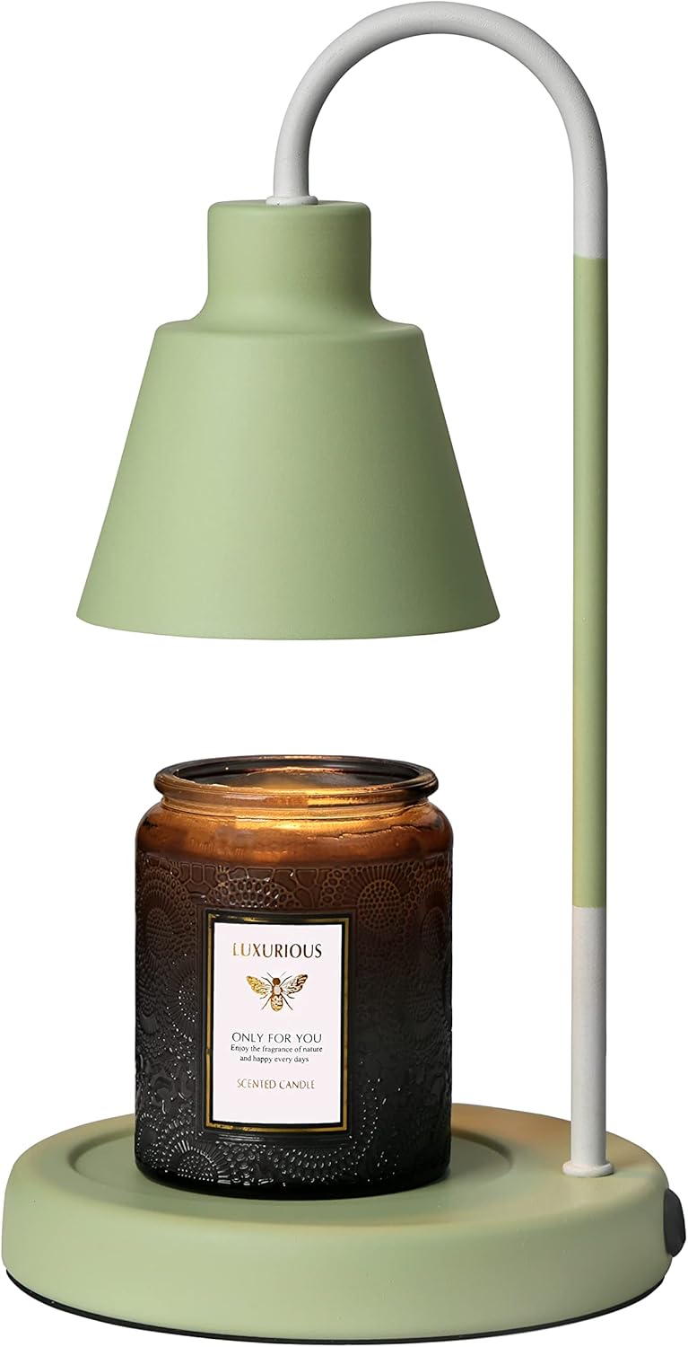 Softanzi® Candle Warmer Lamp for Scented Jar Candles with Macaron Color Coffee Warmer Applied Top Down Stand Wax Melter Dimmable Light Melt and Tarts Electric Heater Burner Fragrance Lamps(Green) : Home & Kitchen