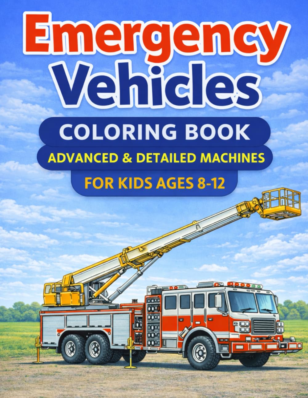 Emergency Vehicles Coloring Book: Advanced & Detailed Machines for Kids Ages 8–12