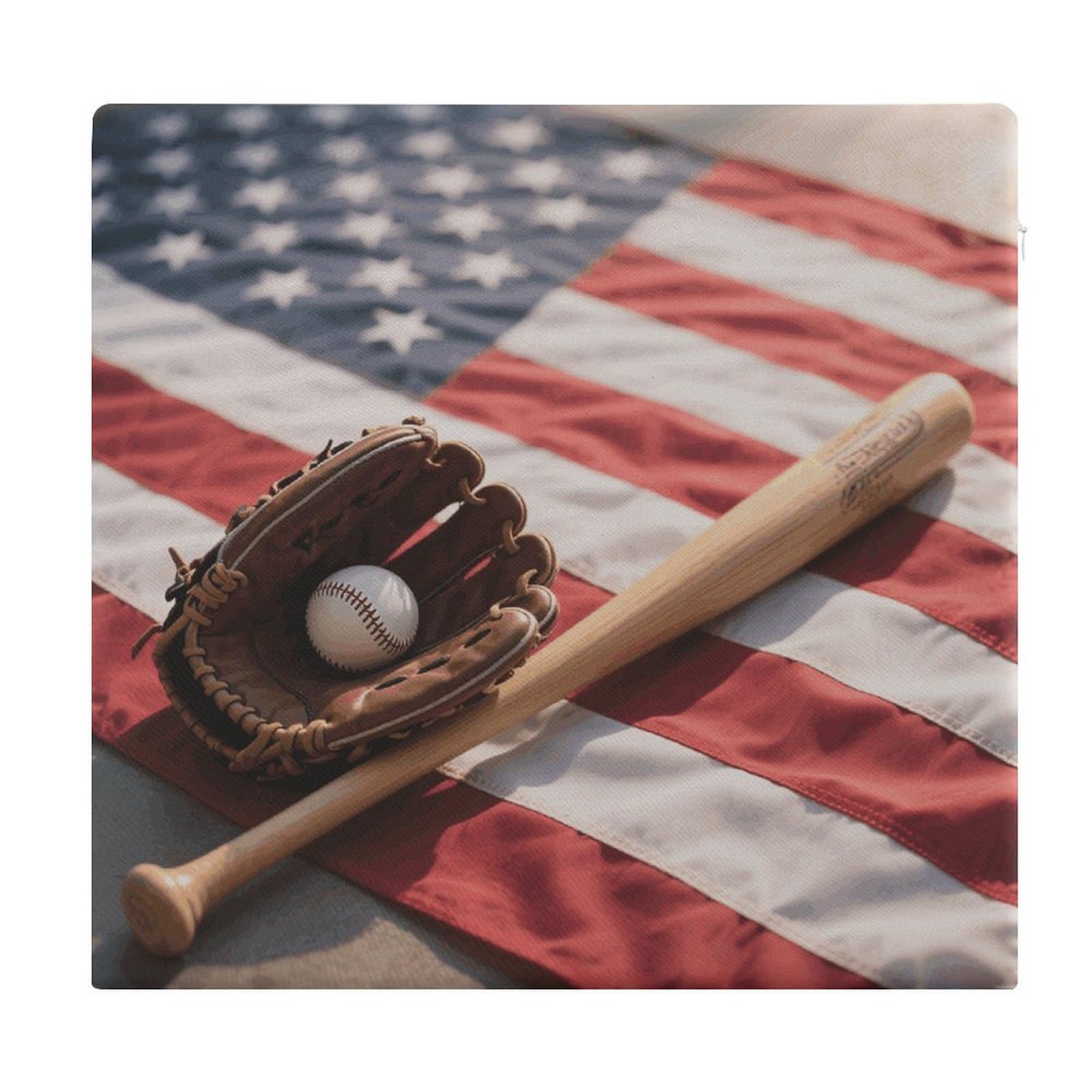 VstaDank Baseball Glove and Bat Cushions Memory Dining Chairs Cushion Non Slip Car Seat Cushions Indoo Dining Room Square Chair Pads with Zipper and Removable Cover Cushion