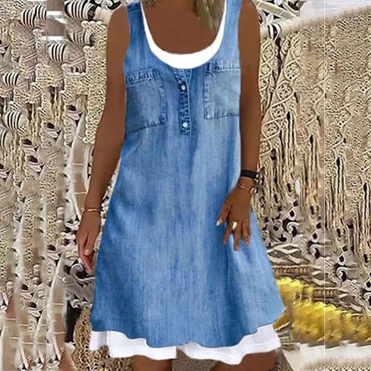 review Womens Summer Dresses Sleeveless Casual T Shirt Dresses Beach Cover up Plain Tank Dress Super Soft Crewneck Sun dress