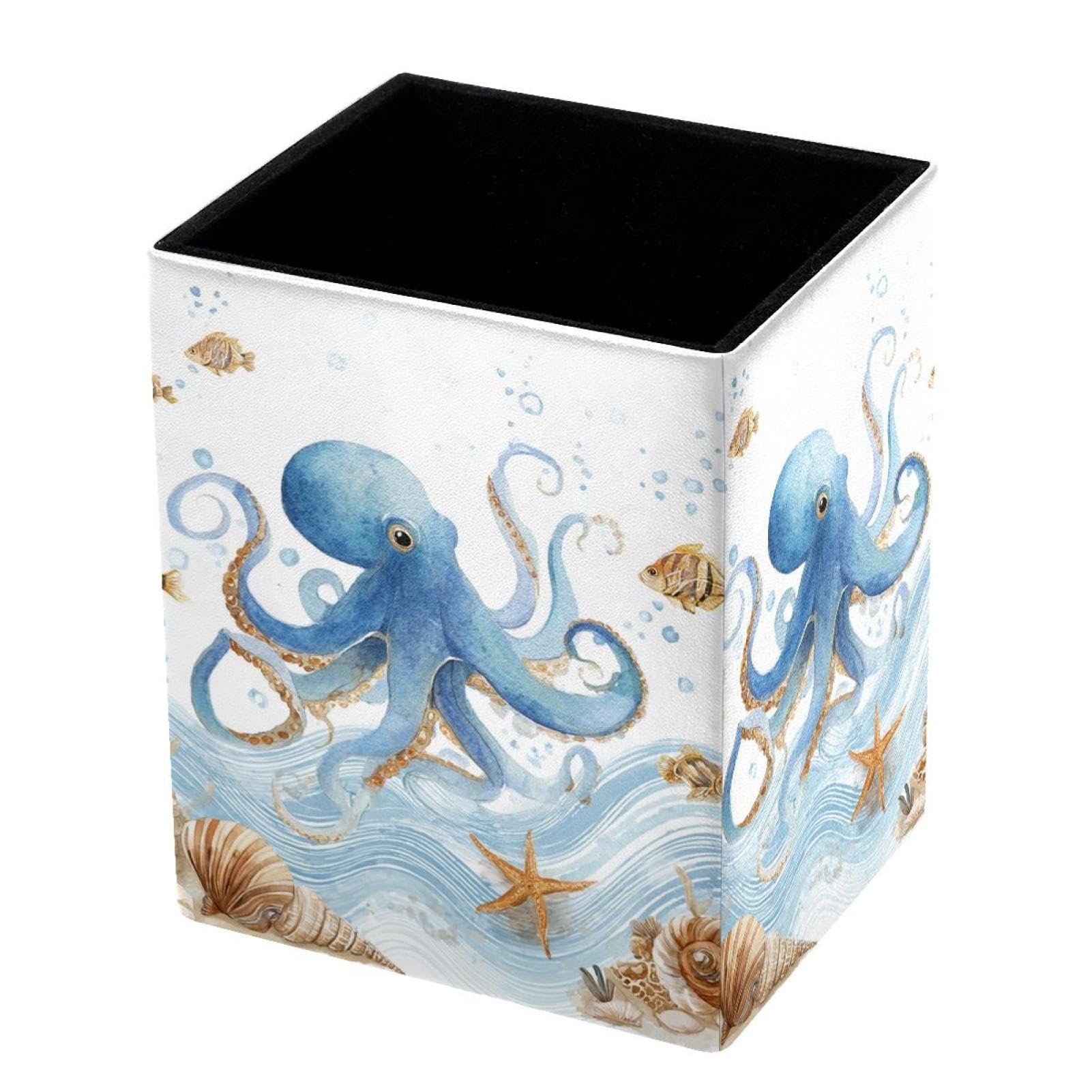 VAPOKF Pencil Holders for Desk, Octopus Printed Pen Holders Pen Pot Makeup Brushes Storage Desktop Stationery Supplies Organiser for Home Office