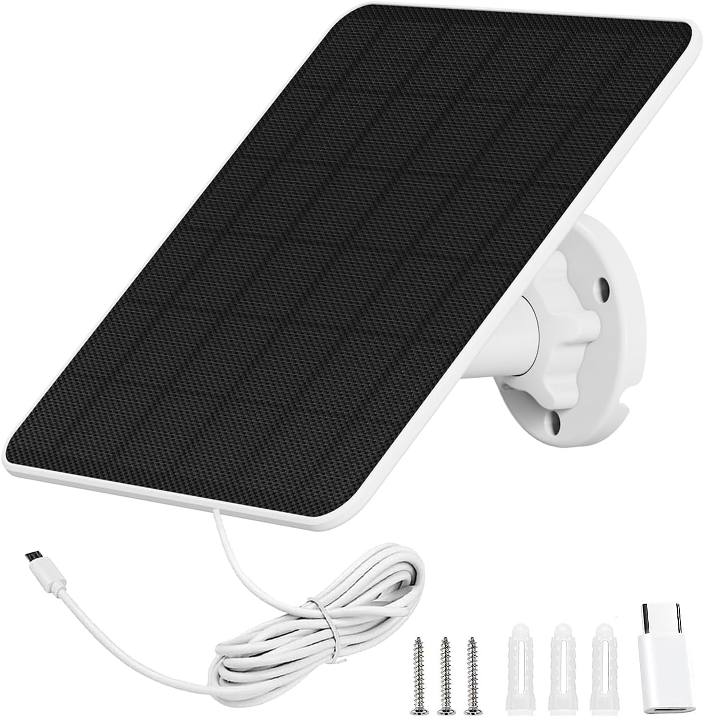 6W Solar Panel for Security Camera - Type-C & Micro USB, IP65 Waterproof, 360° Adjustable Mounting (YSY-CS05W)