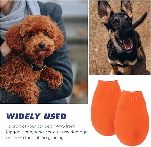 Miniatura 2 de Hemobllo Zapatos para perro, zapatos para perro, botas para perro, botas de lluvia de goma, 4 piezas de patas para perros para mascotas, gatos,