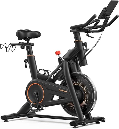 Miniatura 7 de Merach Bicicleta estática para gimnasio en casa, bicicleta estacionaria de bajo ruido con resistencia magnética manual automatizada, bicicleta de